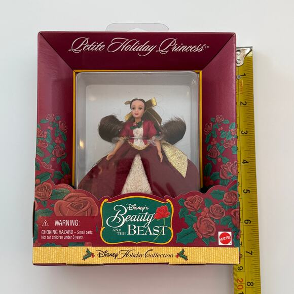 Vtg 1998 Disney Beauty and the Beast Belle Petite Holiday Princess Ornament NIB - Picture 8 of 8